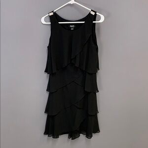 Black Ruffled Sleeveless Dress